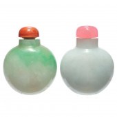  LOT OF 2 CHINESE JADEITE SNUFF 2d3184