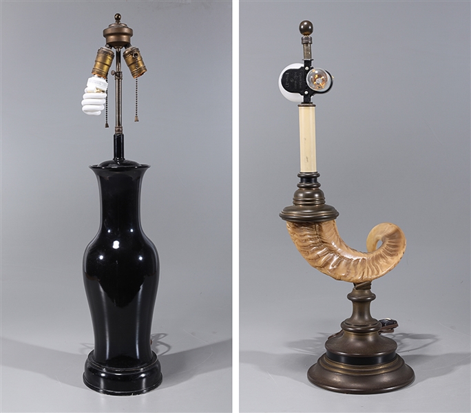 Two various lamps including black 2d6343