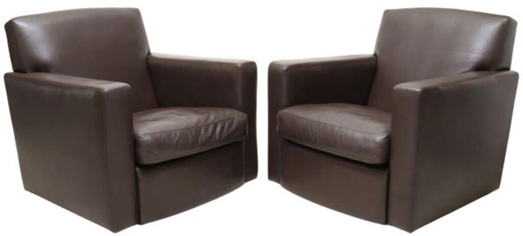  2 LEATHER UPHOLSTERED SWIVEL 2d6a87