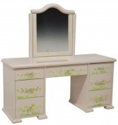 FLORAL PAINT DECORATED MIRRORED VANITY