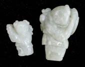 2pc Chinese Qing Jade Boy Small Carvings