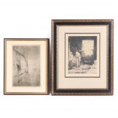 TWO PRINTS AFTER WHISTLER AND REMBRANDT;