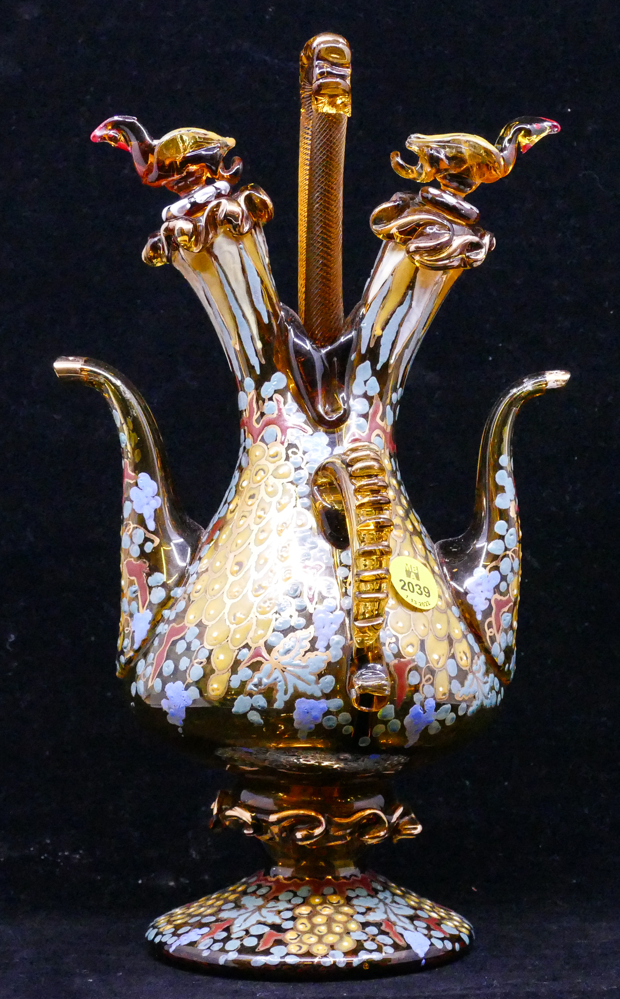 European Enameled Amber Glass Oil 2d9da0