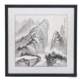 JAPANESE INK WASH WATERCOLOR SCROLL 2d7a0e