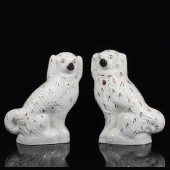 PAIR LARGE ANTIQUE ENGLISH STAFFORDSHIRE 2d7a3a
