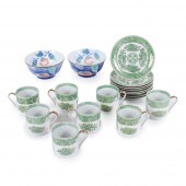 JAPANESE HAND PAINTED PORCELAIN, 17PC.