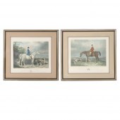 TWO EQUESTRIAN ENGLISH HUNT SCENE LITHOGRAPHS: