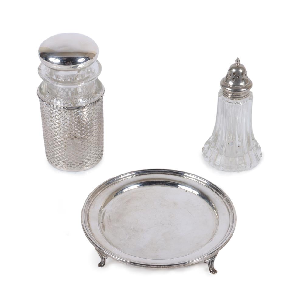 STERLING SILVER AND GLASS TABLEWARE 2d7b29