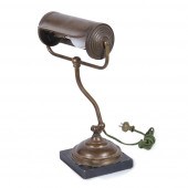 ARTS AND CRAFTS BRONZE PIANO LAMP ON