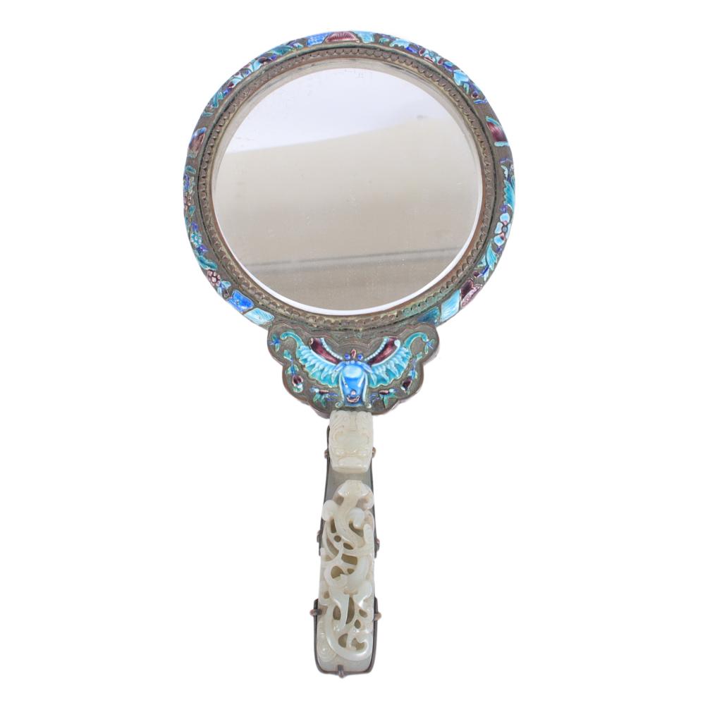 CHINESE ENAMELED HAND MIRROR WITH 2d7fad