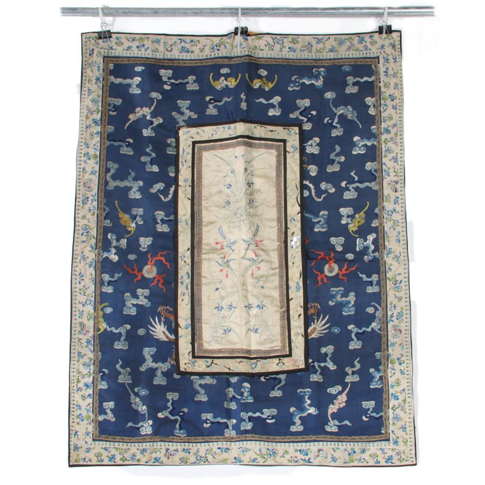 CHINESE BLUE SILK ROBE PANELS WITH 2d831b