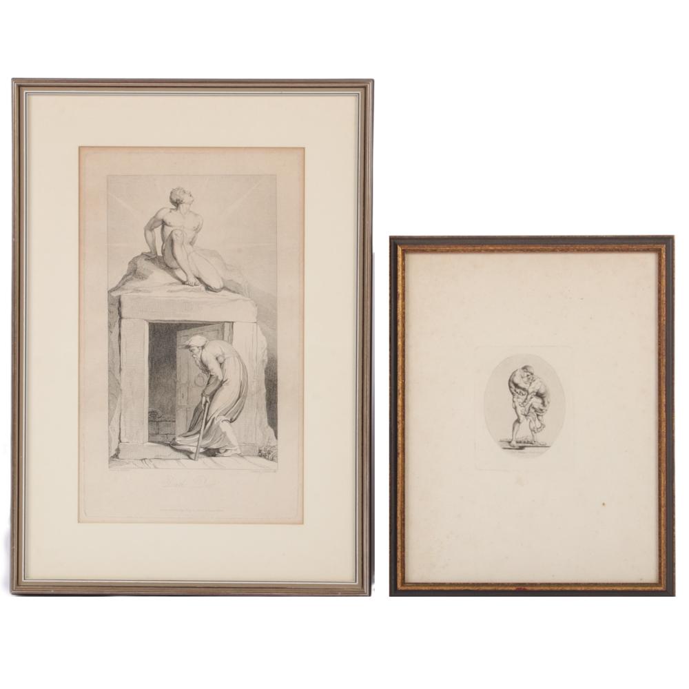 TWO ANTIQUE CONTINENTAL ENGRAVINGS  2d8685