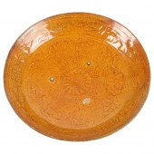 CHINESE AMBER GLAZE FLORAL RELIEF 2d86bd