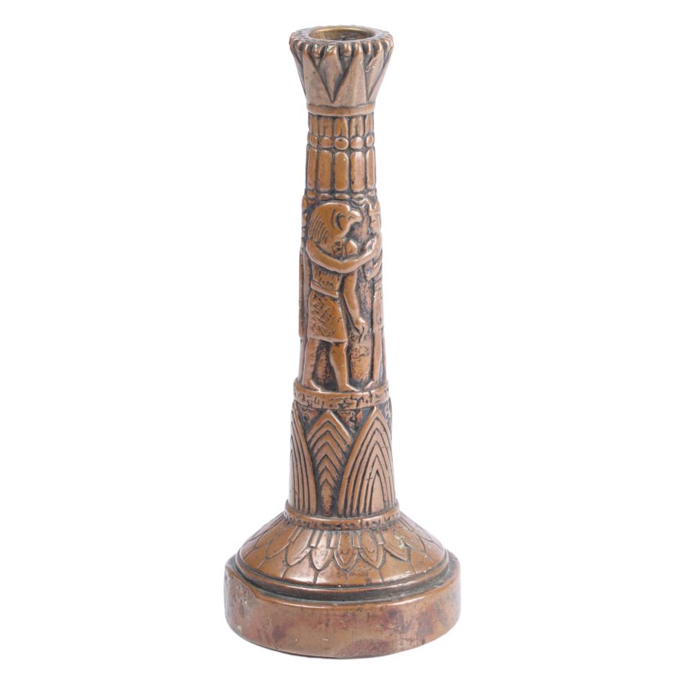 EGYPTIAN REVIVAL CARVED CANDLESTICK