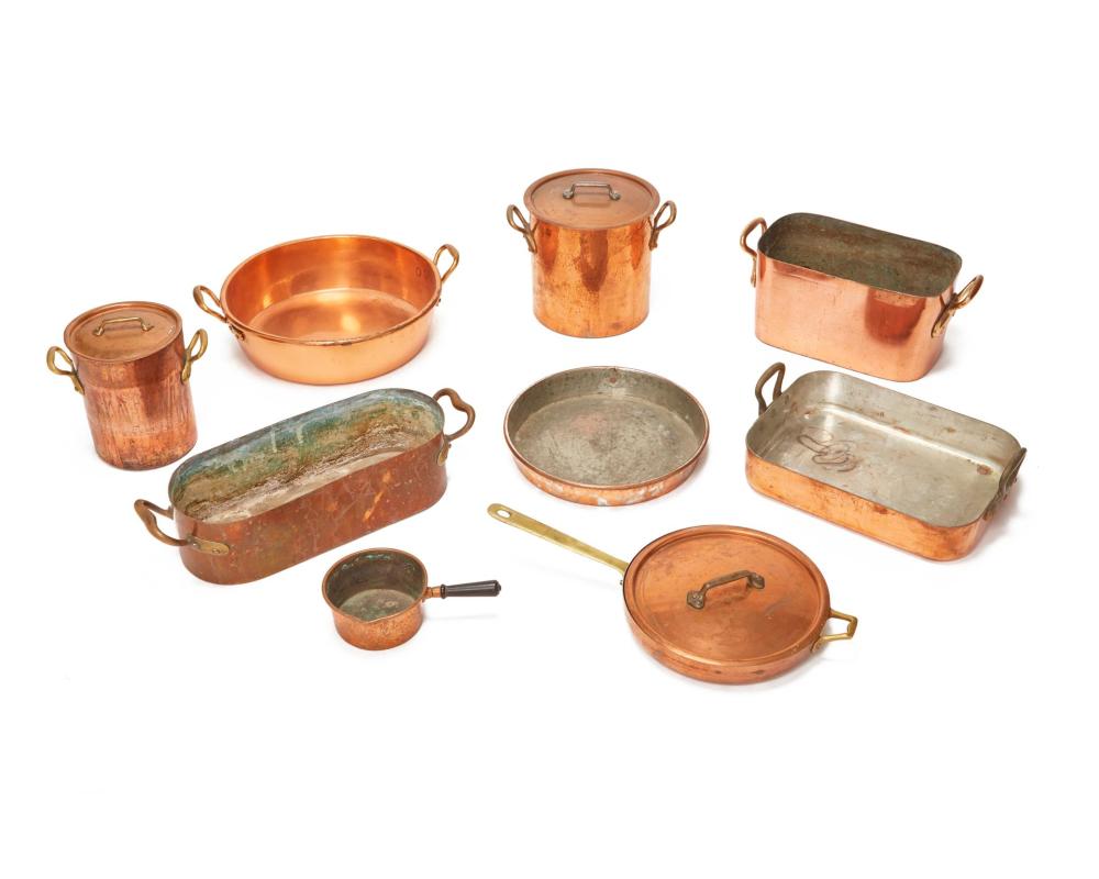 A GROUP OF COPPER COOKWAREA group of