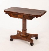A William IV rosewood card table, the