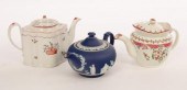 A Wedgwood blue Jasperware teapot, a