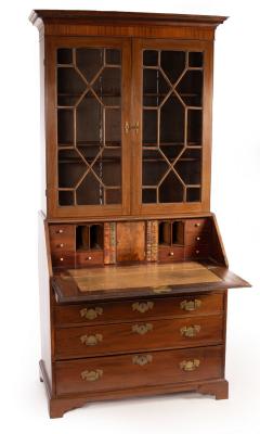 A George III mahogany bureau bookcase  2dbb0e