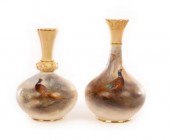 Two Royal Worcester vases, each with