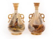 Two Royal Worcester vases, each with
