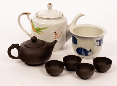 A Yixing Zisha tea set, including