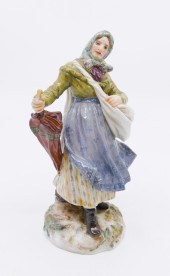 Meissen Lady with Umbrella Porcelain