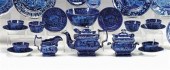 Historical blue transferware tea service