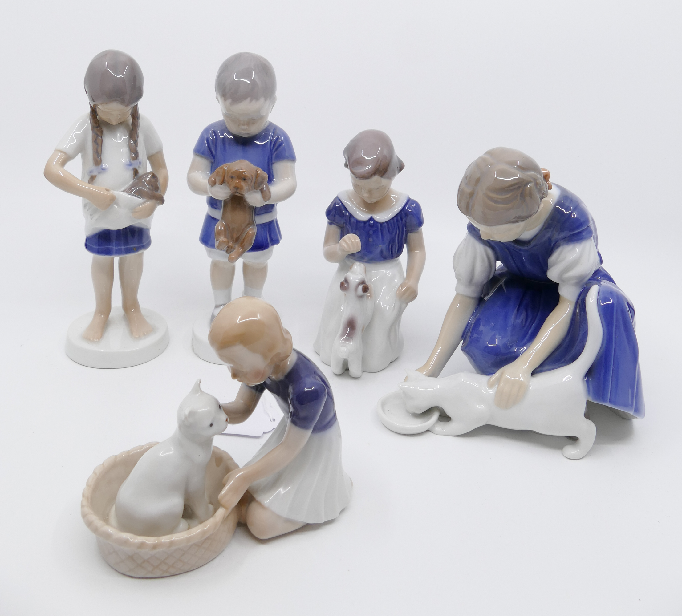 5pc B&G Denmark Porcelain Figurines