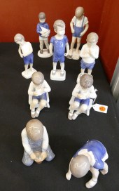 9pc B&G Denmark Porcelain Figurines