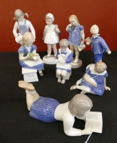 8pc B&G Denmark Porcelain Figurines