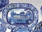     	Historical blue transferware platter