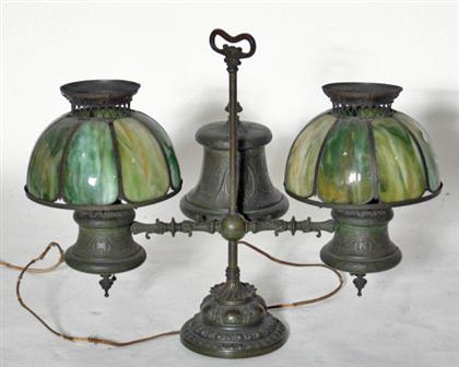 Bronze double student table lamp 4975e