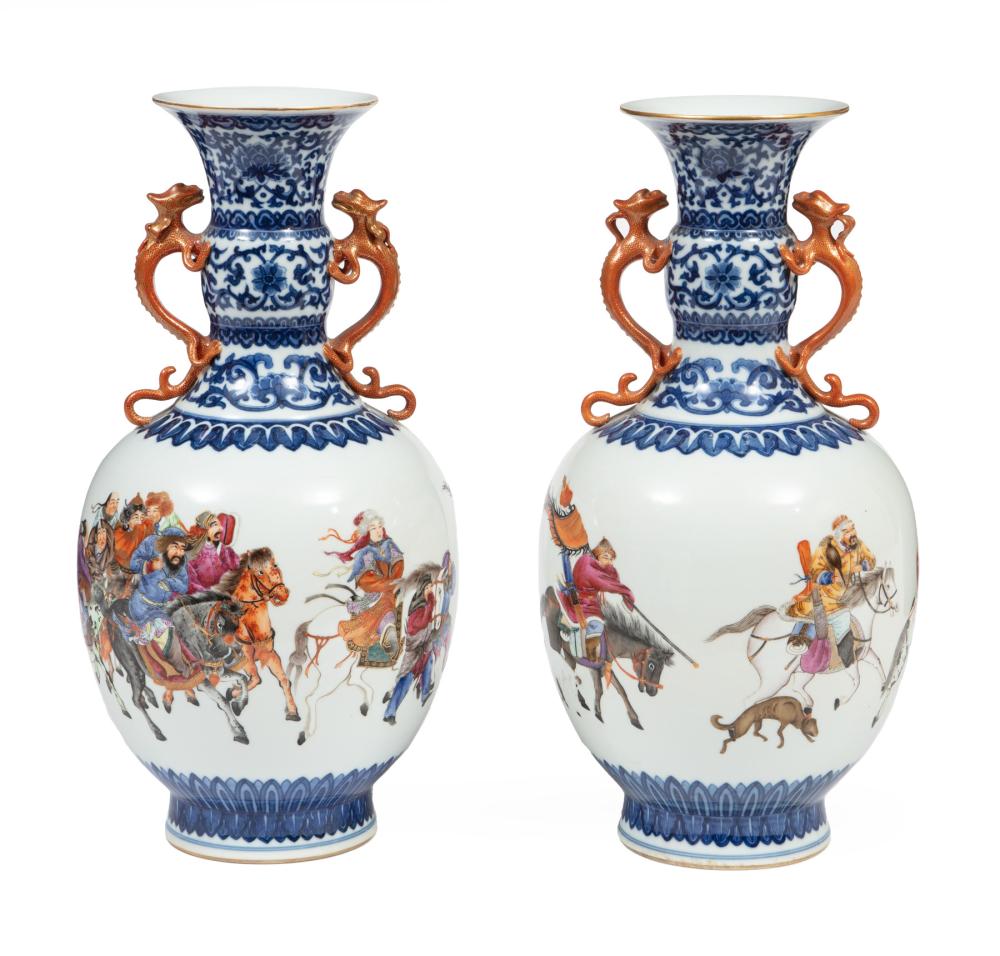 PAIR CHINESE POLYCHROME PORCELAIN 2decdd