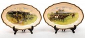 Two Copeland & Sons oval dishes of hunting