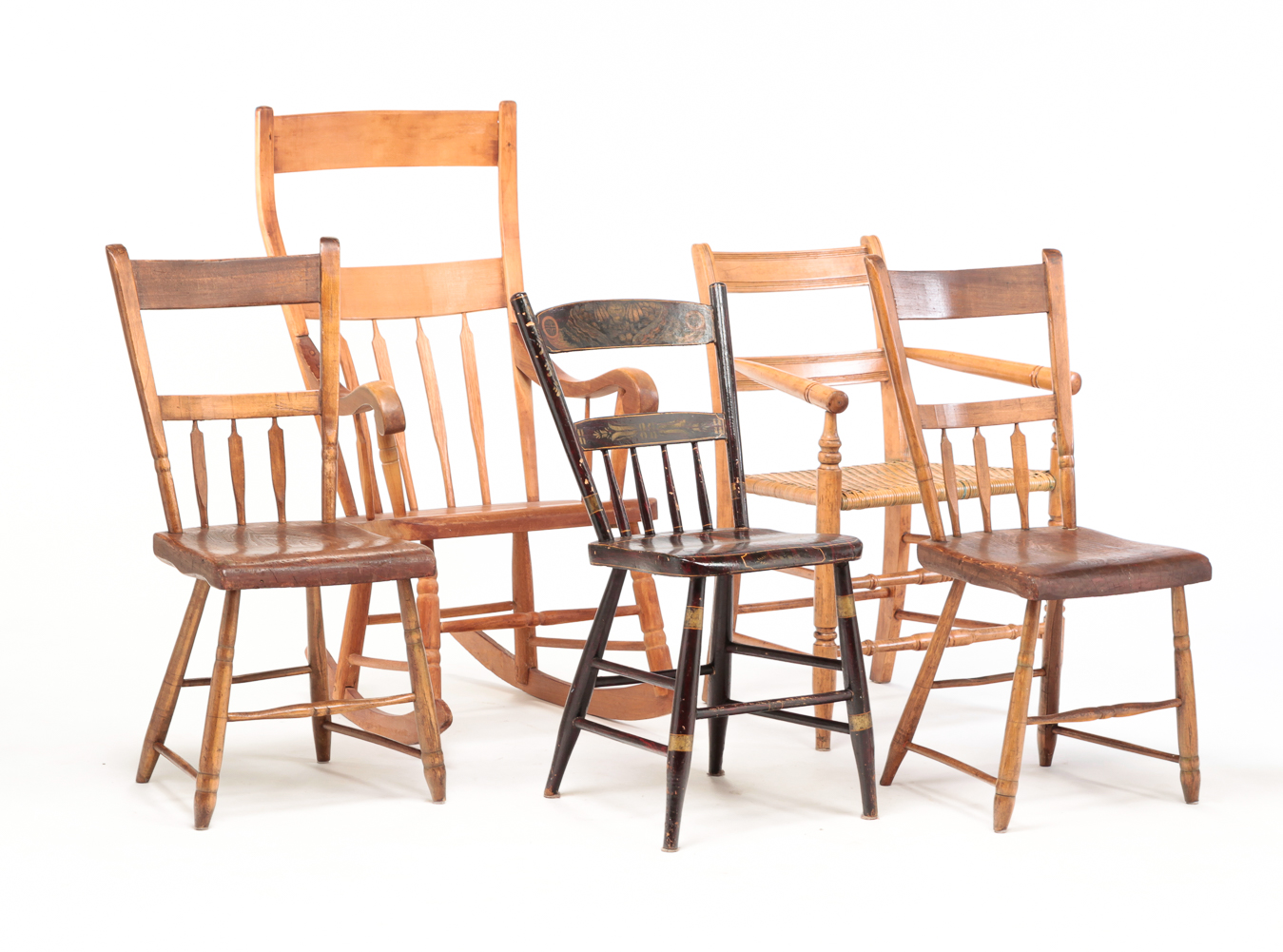 FIVE AMERICAN CHAIRS Mid 19th 2dffaa