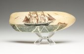 SCRIMSHAW TOOTH BY ROBERT SPRING. American,