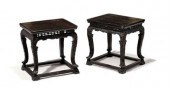 Matched pair of Chinese black lacquered