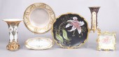 (6) Gilt porcelain table items to include