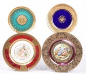 (4) Gilded porcelain plates to include