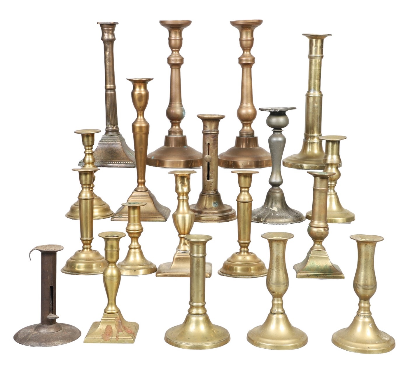  19 19th C Candlesticks to include 2e093d