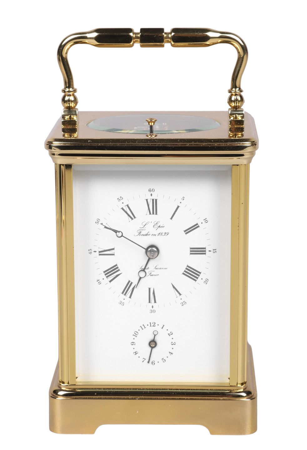 L Epee French Brass Carriage Clock  2e0a1c