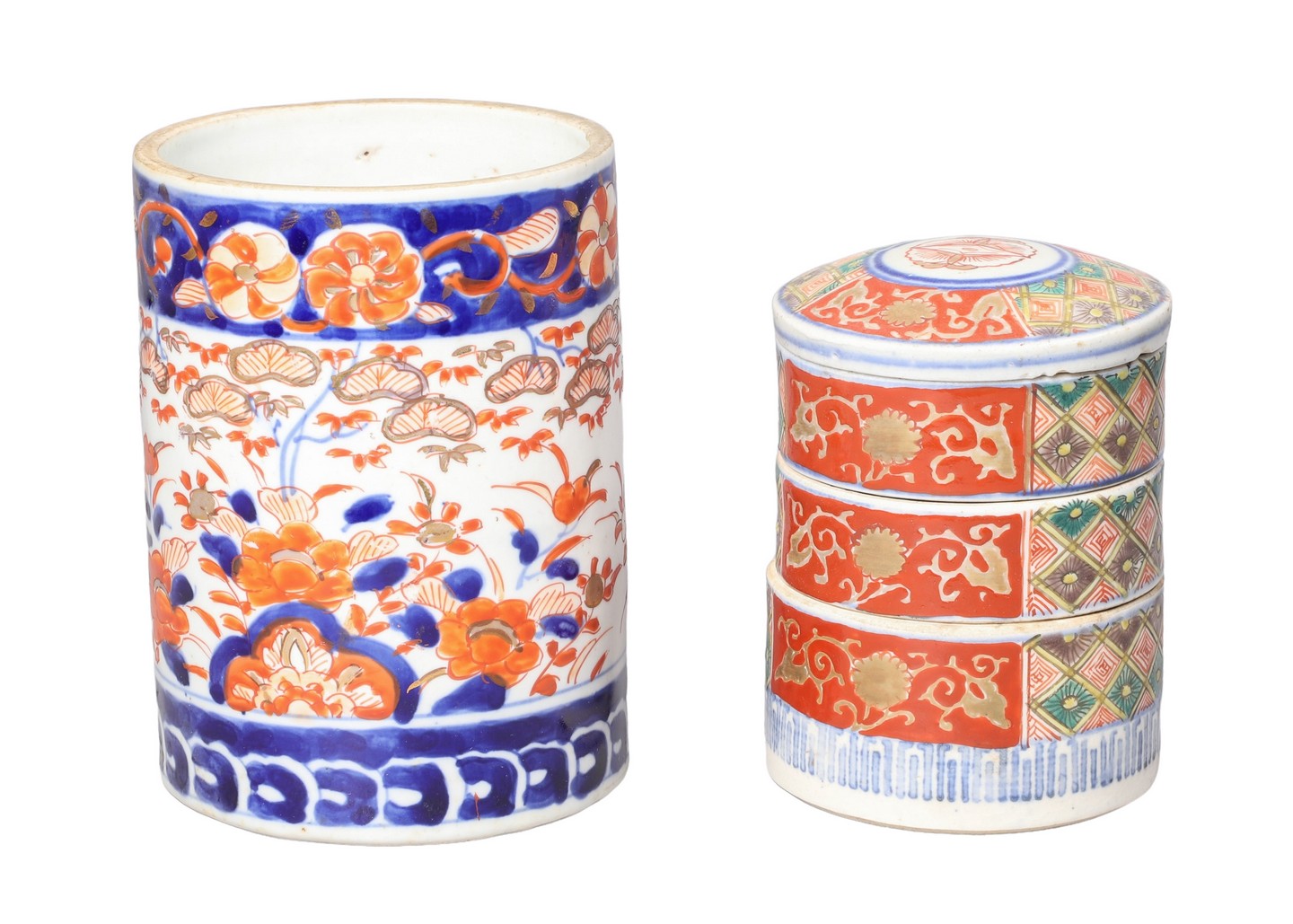  2 Pcs Japanese Imari porcelain  2e0ac0