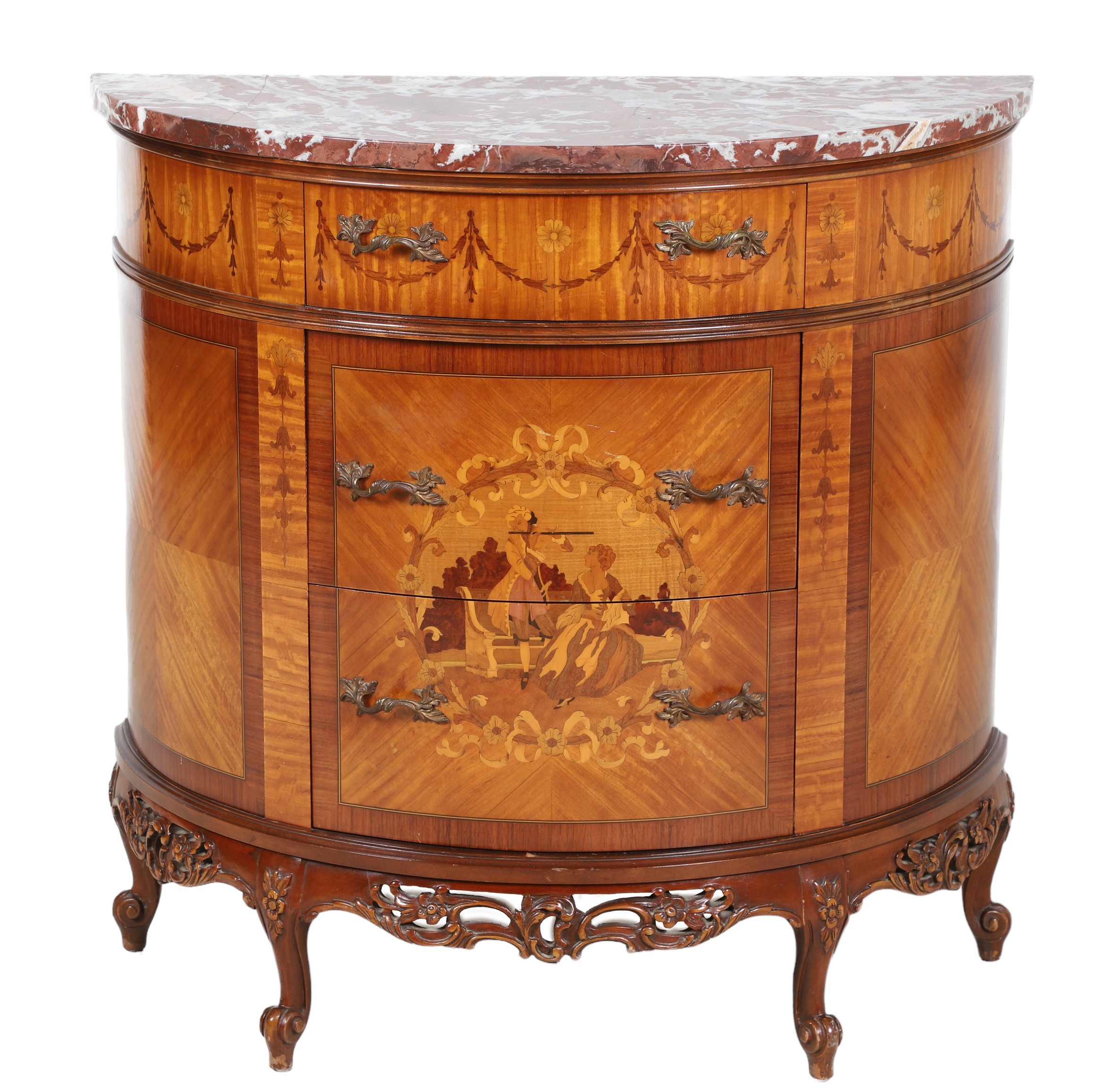 Louis XV style marbletop inlaid 2e0b27