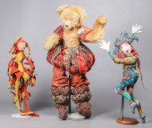 (3) Clown figurines, c/o Kenja Designs