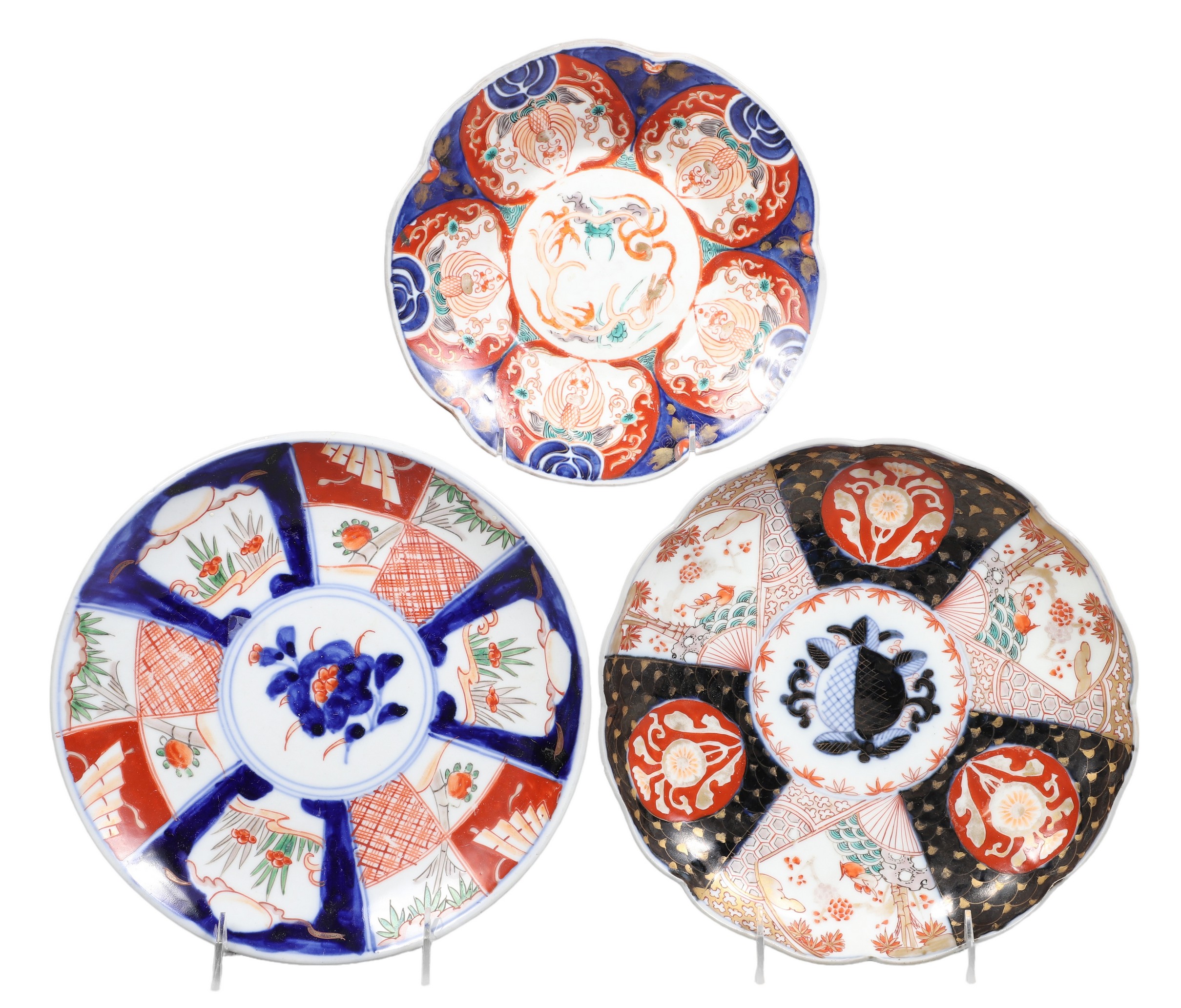  3 Pcs Japanese Imari porcelain  2e0cd6