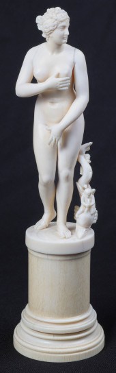 An ivory nude of a Greek woman, inverted