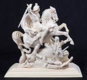 St. George slaying the dragon in ivory,