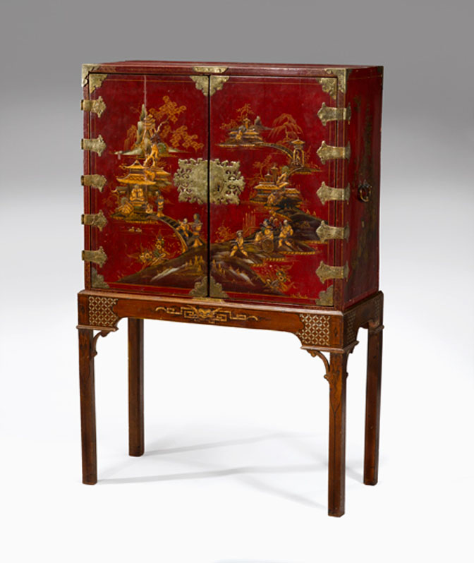George III style red chinoiserie 49b0f