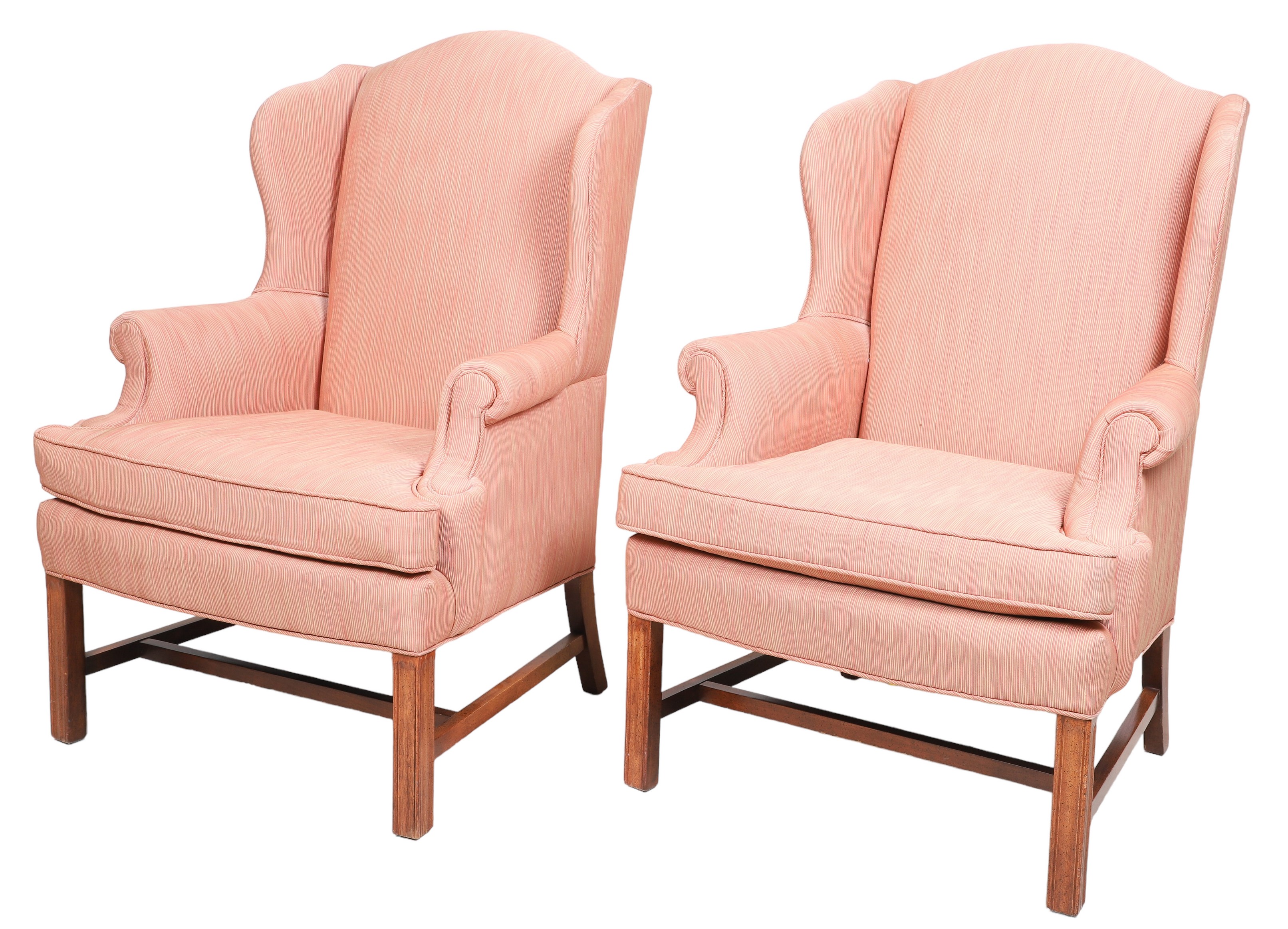 Pair Chippendale style upholstered 2e0fd1