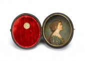 English miniature wax portrait 49b40